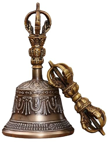 Campana de meditación | Campana Kongo – Cuenco de canto hecho a mano Dorje Vajra Altar budista Dharma Object Handbells para, Navidad, boda, cocina