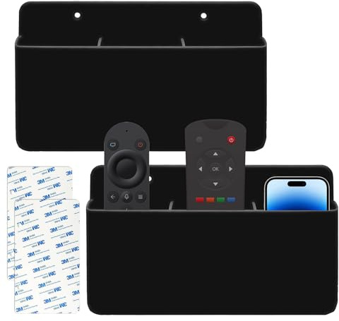 Sporgo 3 Slot Wandhalterung Fernbedienung Halterung 2 Stück Universalfernbedienung TV Controller Halter Fernbedienung Aufbewahrung, Selbstklebender Stift Halter Behälter Für Home Office Schule