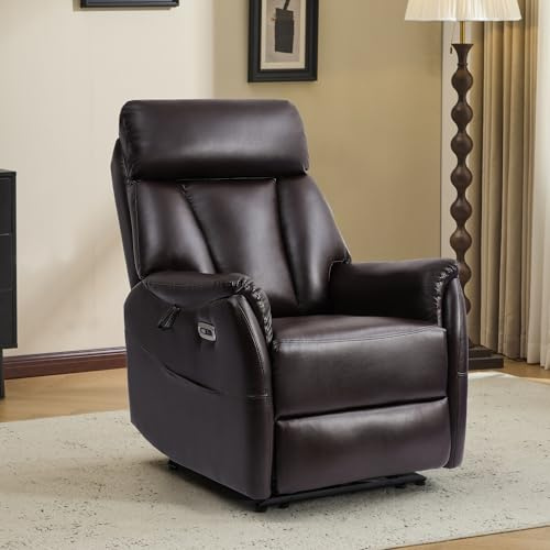 PALLOME Relaxsessel Fernsehsessel Elektrisch Werstellbar mit Massage & Wärmefunktion, TV Sessel mit Liegefunktion & Fußstütze, bis 160 kg für Wohnzimmer (Braun)