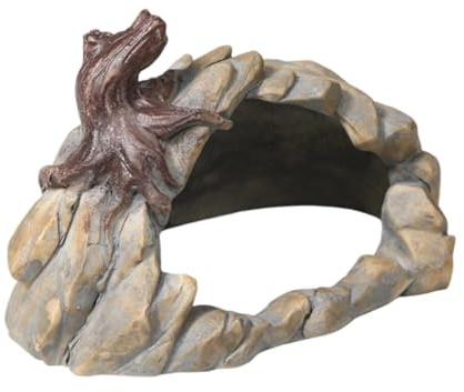 LOVIVER Cachette pour Reptiles, Grotte, Aquarium, Habitat, Décoration Moderne, Abri pour Tortues, Poissons, Serpents, Petits Reptiles, Tortues