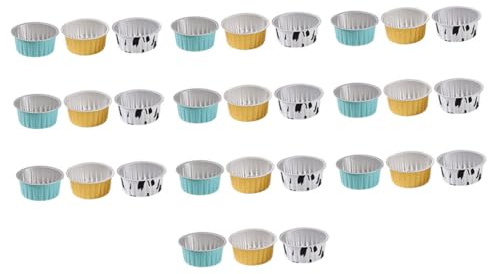 Alipis 30 pezzi Pz Pirottini Cupcake Piccoli in Stagnola Resistenti Alte e Basse Temperature Stampi per Dolci Muffin Budini Tartellette Casa e Feste