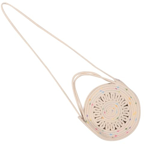 Abaodam Sac Bandoulière Tissé Corde de Coton Léger pour Femme Sac Main été Bohème Chic pour Plage et Sorties Décontractées