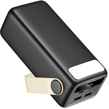 60000mAh Batterie Externe 22,5W Charge Rapide Power Bank | 22.5W Grande Capacité, Charge 3 Appareils, écran LED, pour Le Camping, Les Aventures en Plein Air, Tablettes et Smartphones