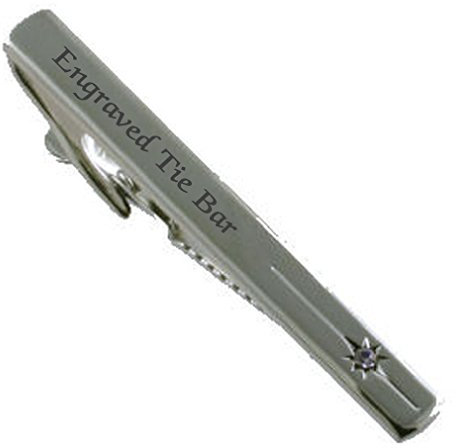 Violett Kristall mit Gravur Krawattenklammer Bar ~ personalisierbar Krawattennadel plus select Geschenk Tasche