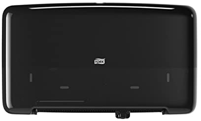 Tork Twin Mini Jumbo Toilet Paper Roll Dispenser Black T2, Protects Rolls, Elevation Range, 5555290