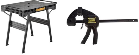 Stanley Fmst1-75672 etabli Pliable Gamme Fatmax - Large Surface de Travail & Fmht0-83232 Serre-Joint M 150 Gamme FatMax - Travaux De Précision - Patin De Protection Amovibles