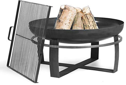 BlackOrange Jupiter Brasero Ø 70 cm avec grille carrée 50 cm x 50 cm et 2 poignées