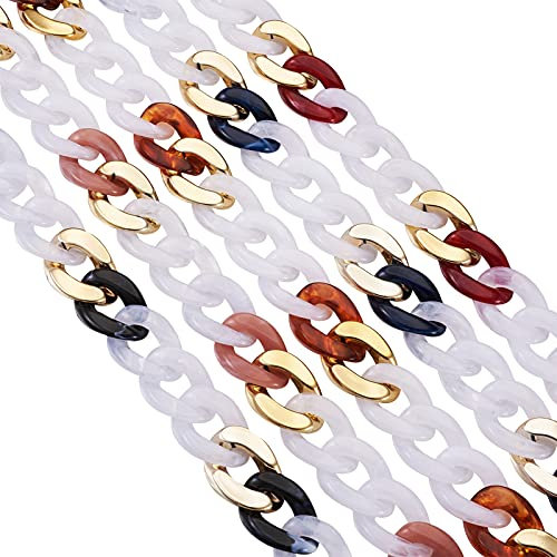 PandaHall 5 Stränge Acryl Panzerketten Transparent Twisted Kettenglieder Dekorative Kette für Halskette Armband Ketten Herstellung