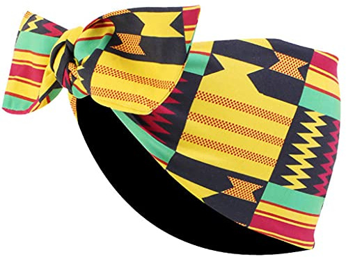 DAISHIAO Afrikanisches Haarband mit Knoten, elastisches, rutschfestes Haarband, überkreuzt, gedreht, breiter Turban-Stirnbänder für Frauen