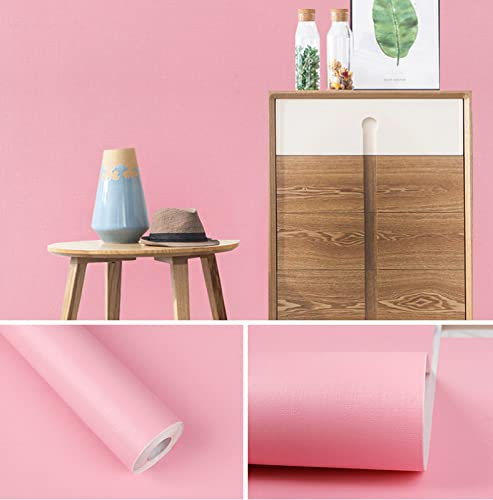 Dostear Wallpaper Self-Adhesive Klebetapete Selbstklebend Selbstklebende BordüRe Tapeten Klebefolie Wandfolie Kinderzimmer FüR Wohnung Renovierung Pfirsich rosa 17.72 X 393.7 Zoll