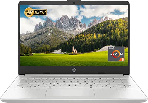 HP Computer portatile con schermo Full HD da 14, processore AMD Ryzen 3 3250U, RAM DDR4 da 8 GB, SSD da 128 GB, USB Type-C, Wi-Fi, webcam HD, HDMI, Windows 11 Home, argento