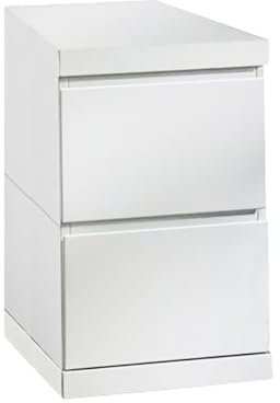 AltoBuy Debbie - Caisson de Bureau 2 Tiroirs Laqué Blanc