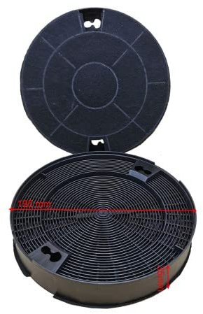JCSPARES® - Kit Coppia 2 Filtri Rotondi A Carboni Attivi Antiodore Diametro 19,5 cm Per Cappa Cucina Compatibile Con Elica