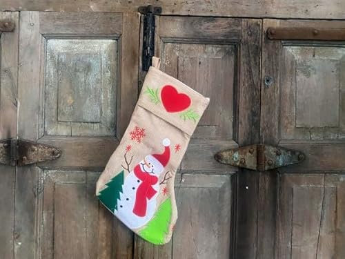 Rungassi XXL Nikolausstiefel | Weihnachtsstrumpf | Nikolausstrumpf | Weihnachtsdeko |45cm (Schneemann)