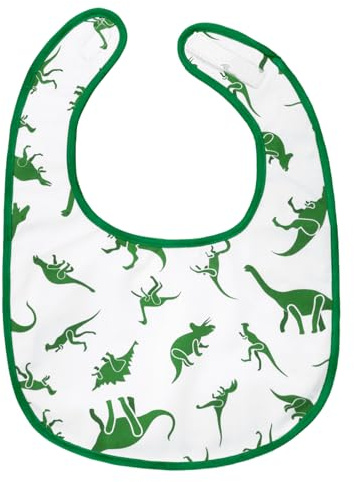 LittleForBig Bavoir Imprimé Nuisette en Coton Imperméable pour Adultes avec Fermeture Velcro Réglable - Bavoir Dinosaures pour Adultes