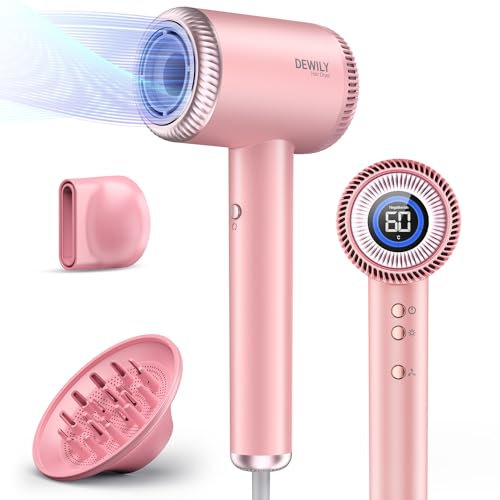 Secador de pelo Iónico Profesional - DEWILY secador rápido de Cabello, Motor Alta Velocidad 110,000 RPM, Magnéticos Difusor y Concentrador