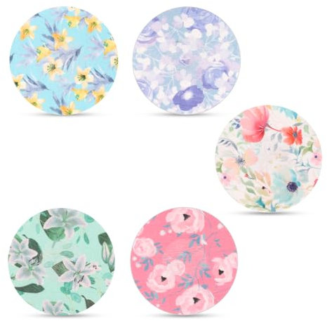 25pcs Sensor Covers for Libre 2/3, Waterproof Adhesive Patches Floral Pattern CGM Blood Sugar Glucose Monitor Protector Patch Sweatproof Sensor Stickers Overpatch Compatible with Libre (5 Styles)