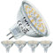 EACLL Ampoules LED GU5.3 Blanc Neutre, 6W Équivalent Halogène MR16 50W, Lot de 4, 4000K 485 Lumens Projecteur Sans Scintillement, Large Faisceau 120° Spot, Non Dimmable AC/DC 12V Lampe à Réflecteur