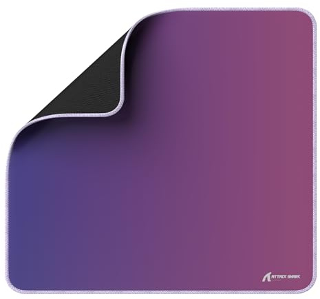 ATTACK SHARK CM03 Pro Gaming Mouse Pad for Esports Speed Waterproof Surface Stitched Edges and Anti-Slip Rubber Base Large Mouse mats Holographic Laminate 17.72” x 15.75” x 0.16” Gradual Purple
