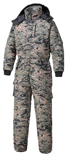 Mens Thermal Boilersuit waterproof Coverall Warm Pockets Winter Thick Overall for Cold storage Warehouse Outdoor Gas station (B, M/165)