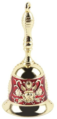 Handglocke Glocke Weihnachten Hand Glocken Metall Handglockes Service Glocke Mehrzweck Handglocke- Weihnachtens Für Schule,Kirche,Hotel,Weihnachten- Und Hochzeitsservice (Reddish Gold)
