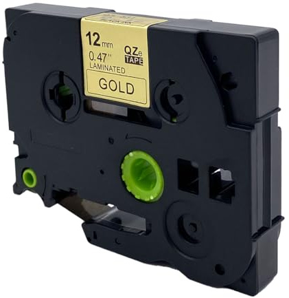 DULA Brother-kompatibel Schriftband TZe-831, 1 cassette, Brother P-touch, Schwarz auf gold, 12 mm x 8 m