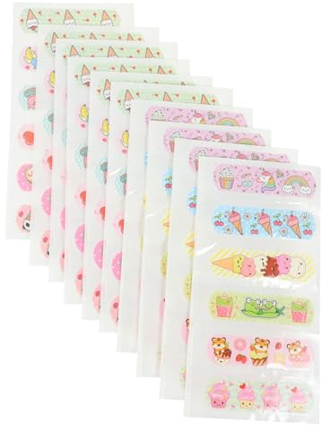 Gogogmee Apósitos Adhesivos Impermeables y Transpirables Para Niños, 120 Unidades, Elásticos De Dibujos Animados, Protección Para Dedos y Heridas, Para Uso Doméstico Viaje, Cuidado Infantil
