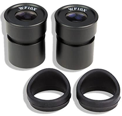 Mikroskop Mikroskop-Okulare 1 Paar WF10X Stereo-Mikroskop-Okular Weitwinkel-Okular mit Augenmuscheln Installationsschnittstelle 30,5 mm
