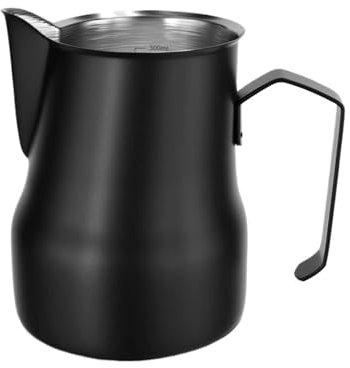 Jarra De Leche Jarra de espuma de leche de acero inoxidable, 2 uds., 350/500ML, jarra de espuma café con leche for Espresso, Latte Art, jarra de leche de vapor Barista Jarra Leche Barista(Black 500ml)