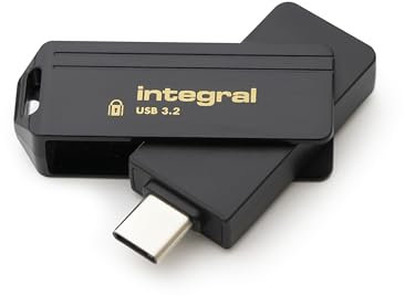 Integral Secure 360-C Clé USB Chiffrée 32 GB – Connecteur USB-C – Chiffrement AES 256 Bits – Compatible avec Mac, MacBook, PC, Ordinateur Portable