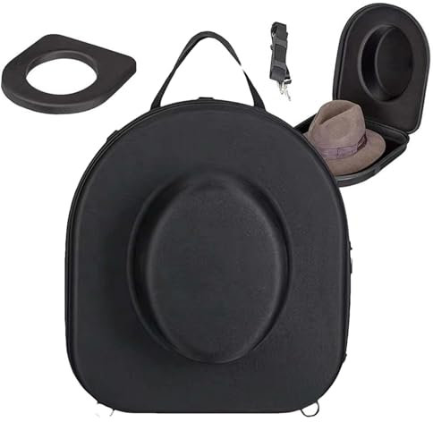 Porta Cappellini Da Viaggio | Cappelliera Da Viaggio Rigida Rotonda Con Cinturino Regolabile | Scatola Portaoggetti Per Cappelli Da Cowboy | Portatile Cappelliera Per Fedora, Panama, Cappelli Bowler