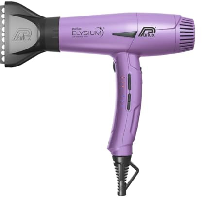 Parlux Elysium® Asciugacapelli Compatto Digitale Professionale con Ioni negativi. 2300 W. 9 combinazioni di Velocità e Temperatura. Cavo girevole. Potente e Leggero. Made in Italy. Lilla