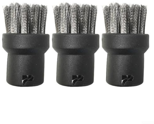 3pcs Stainless Steel Wire Brush Nozzles for Karcher SC1 SC2 SC3 SC4 SC5 SC7 Steam Cleaners, Effective Cleaning for Joints and Corners