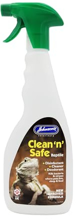 Johnsons Clean 'N' Safe Reptile 500ml - Disinfectant Spray for Vivaria, Kills Bacteria & Viruses