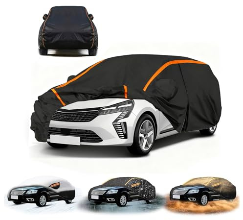 Funda Coche Exterior para Renault Clio(4116 * 1768 * 1451mm), Protección Solar, con Cremallera, A La Lluvia, Al Polvo, Aislamiento Térmico, Cuatro Estaciones