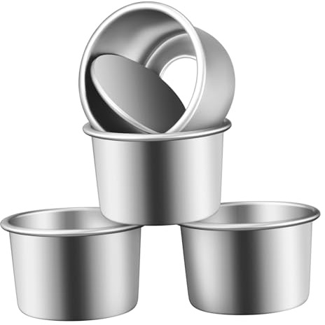 Toyvian 12 Piezas Molde Redondo para Tartas Aluminio con Base Desmontable Antiadherente para Bizcochos Quiches y Postres Pequeños
