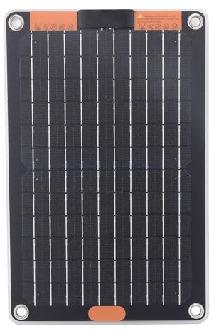 ZDETGU Panneau Solaire Monocristallin 15W avec Double Sortie de Type C, pour Téléphone, Tablette, Caméra, Batterie Externe Portable d'extérieur
