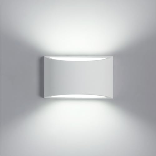 Pheashine Indoor Wall Lights, 7W Modern Plaster Wall Wash Lamp 6500K | Cool White Up And Down LED Wall Sconce Light For Bedroom, Corridor, Stairs, Pathway