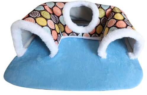 F Fityle Meerschweinchen-Verstecktunnel, Kleintiertunnel, Spielzeug, warmes Haus, Versteck, Spielröhre, Spielmatte für Chinchillas, Schwarz