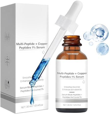 Multi-Peptide + Copper Peptides 1% Serum, 30ml Cu Peptide Serum Gesicht, Anti Aging Gesichtsserum mit Hyaluronsäure, Spendet Intensive Feuchtigkeit, Repariert Die Haut und Hilft