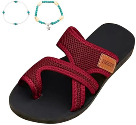 Damer sommarmode tyg flip flops utomhus casual bekväma strandtofflor