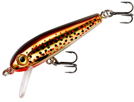 Rebel Lures Tracdown Minnow Slow-Sinking Crankbait Fishing Lure - Great for Bass, Trout and Walleye, Slick Brown Trout, 1 5/8 in, 3/32 oz