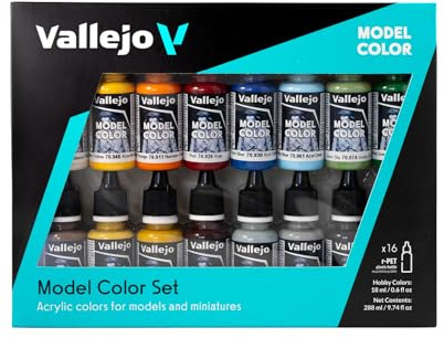 Vallejo VALLEJO-3070146 70146 Model Color Set 16 CO, Multicolor, 18 ml (Paquete (3070146)