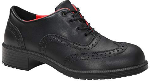 ELTEN Sicherheitsschuhe Officer Lady ESD S2, Damen, Leder, Stahlkappe, leicht, elegant 38, Schwarz