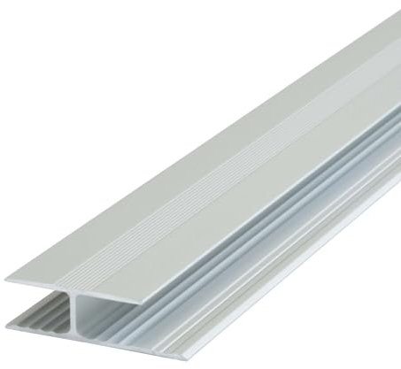 Dalsys 200cm Profilé de jonction aluminium anodisé, rail sol carrelages, parquets argenté