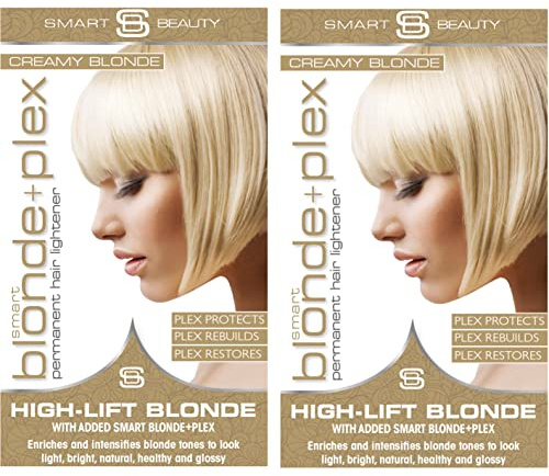 Cremeblond Haarfärbemittel mit zusätzlichem Plex Haarpflege Conditioner, permanente Haarfarbe mit einer natürlichen, cremefarbenem für blondes Haar, veganes Haarfärbemittel - Smart Beauty (2er-Pack)