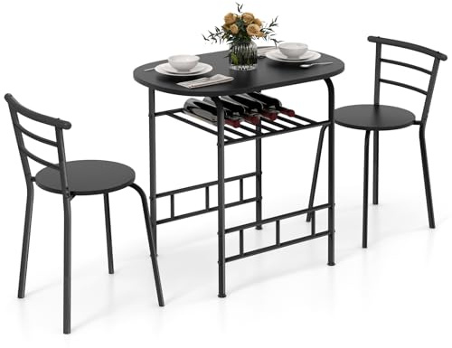 TANGZON 3 Piece Dining Table Set for 2, Kitchen Table and Chairs