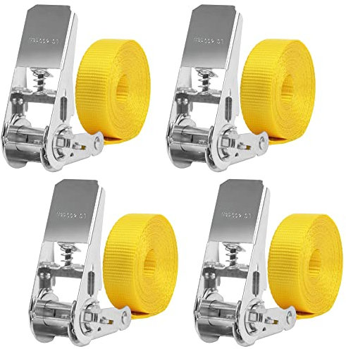 GADLANE Ratchet Strap 4 Pack - 4 Metre Ratchet Straps with 800 kg Load Capacity, Adjustable Tie Down Straps for Trailer, Van, Truck, Car, Motorcycle, Luggage (4m, 800kg)