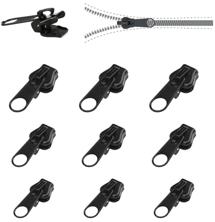 Moguri 12 stycken, 3 storlekar, dragkedja, reparationssats, metall, universell, omedelbar fixering, glider, tänder, reservdelar