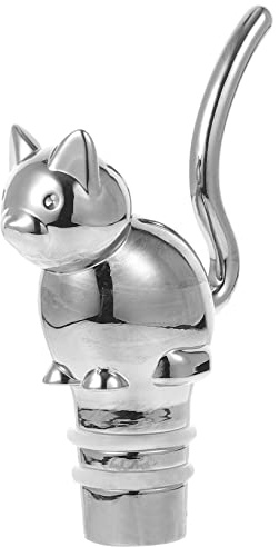 MAGICLULU Cat Wine Bottle Stopper Alloy Decorative Wine Bottle Sealer Zinc Alloy Vacuum Stopper Reusable Barware Accessories for Home Bar